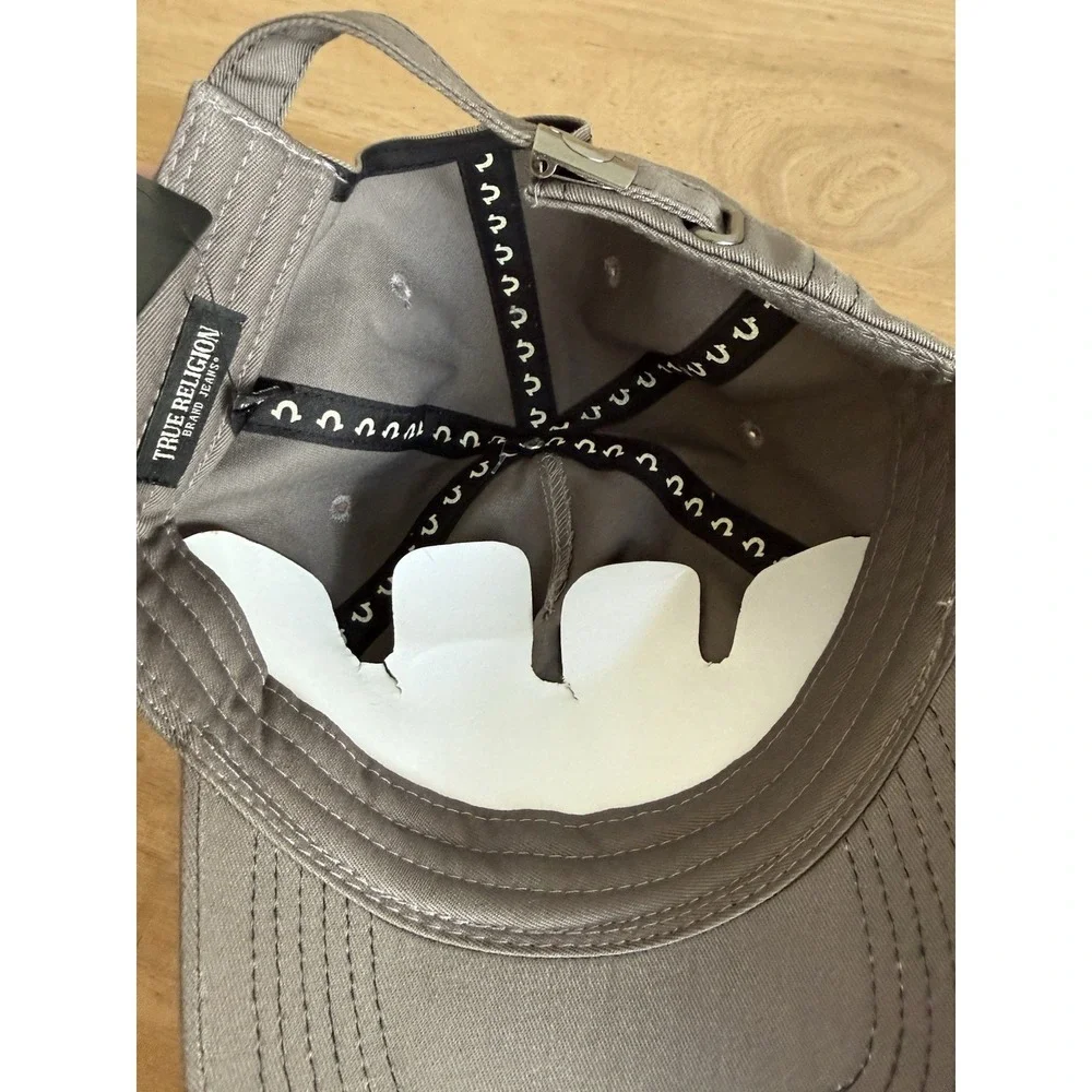 True Religion Buddha Logo Dad Hat Charcoal Gray Adjustable Strapback Cap NWT OS